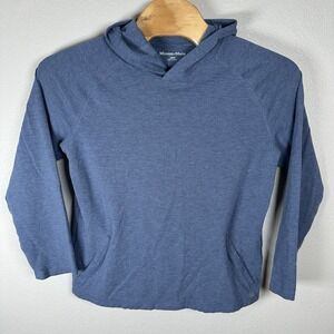 Mizzen+Main Proflex Performance Hoodie Mens Large Blue Pullover Stretch Sweater